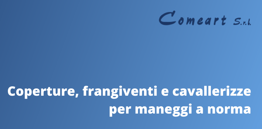 Banner Coperture, frangiventi e cavallerizze per maneggi a norma